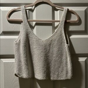 Sparkle Cream Knit Tank Top
